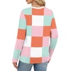 WIHOLL Womens Striped Long Sleeve Shirts Fall Outfits 2026 Color Block Tops Fashion Clothing Ribbed Crewneck Tee Blouses(F-orange Plaid)