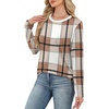 WIHOLL Womens Striped Long Sleeve Shirts Fall Outfits 2026 Color Block Tops Fashion Clothing Ribbed Crewneck Tee Blouses(H-brown Plaid)
