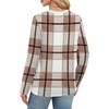 WIHOLL Womens Striped Long Sleeve Shirts Fall Outfits 2026 Color Block Tops Fashion Clothing Ribbed Crewneck Tee Blouses(H-brown Plaid)