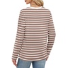 WIHOLL Womens Striped Long Sleeve Shirts Fall Outfits 2026 Color Block Tops Fashion Clothing Ribbed Crewneck Tee Blouses(H-coffee White Stripe)