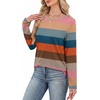 WIHOLL Womens Striped Long Sleeve Shirts Fall Outfits 2026 Color Block Tops Fashion Clothing Ribbed Crewneck Tee Blouses(H-colorful Stripe)