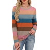 WIHOLL Womens Striped Long Sleeve Shirts Fall Outfits 2026 Color Block Tops Fashion Clothing Ribbed Crewneck Tee Blouses(H-colorful Stripe)