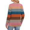 WIHOLL Womens Striped Long Sleeve Shirts Fall Outfits 2026 Color Block Tops Fashion Clothing Ribbed Crewneck Tee Blouses(H-colorful Stripe)