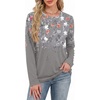 WIHOLL Womens Striped Long Sleeve Shirts Fall Outfits 2026 Color Block Tops Fashion Clothing Ribbed Crewneck Tee Blouses(H-floral Grey)