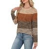 WIHOLL Womens Striped Long Sleeve Shirts Fall Outfits 2026 Color Block Tops Fashion Clothing Ribbed Crewneck Tee Blouses(H-khaki Stripe)