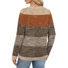 WIHOLL Womens Striped Long Sleeve Shirts Fall Outfits 2026 Color Block Tops Fashion Clothing Ribbed Crewneck Tee Blouses(H-khaki Stripe)
