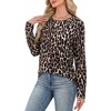 WIHOLL Womens Striped Long Sleeve Shirts Fall Outfits 2026 Color Block Tops Fashion Clothing Ribbed Crewneck Tee Blouses(H-leopard)