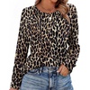 WIHOLL Womens Striped Long Sleeve Shirts Fall Outfits 2026 Color Block Tops Fashion Clothing Ribbed Crewneck Tee Blouses(H-leopard)