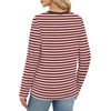 WIHOLL Womens Striped Long Sleeve Shirts Fall Outfits 2026 Color Block Tops Fashion Clothing Ribbed Crewneck Tee Blouses(H-rusty Rose Stripe)