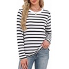 WIHOLL Womens Striped Long Sleeve Shirts Fall Outfits 2026 Color Block Tops Fashion Clothing Ribbed Crewneck Tee Blouses(H-white Stripes)