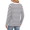 WIHOLL Womens Striped Long Sleeve Shirts Fall Outfits 2026 Color Block Tops Fashion Clothing Ribbed Crewneck Tee Blouses(H-white Stripes)