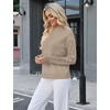 WIHOLL Womens Sweaters Mock Neck Long Sleeve Tops Fall Outfits Fashion 2026(Apricot)