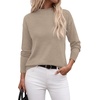 WIHOLL Womens Sweaters Mock Neck Long Sleeve Tops Fall Outfits Fashion 2026(Apricot)