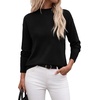WIHOLL Womens Sweaters Mock Neck Long Sleeve Tops Fall Outfits Fashion 2026(Black)