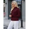 WIHOLL Womens Sweaters Mock Neck Long Sleeve Tops Fall Outfits Fashion 2026(Burgundy)
