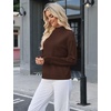 WIHOLL Womens Sweaters Mock Neck Long Sleeve Tops Fall Outfits Fashion 2026(Chocolate Brown)