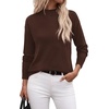 WIHOLL Womens Sweaters Mock Neck Long Sleeve Tops Fall Outfits Fashion 2026(Chocolate Brown)