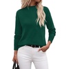 WIHOLL Womens Sweaters Mock Neck Long Sleeve Tops Fall Outfits Fashion 2026(Green)