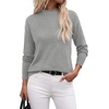 WIHOLL Womens Sweaters Mock Neck Long Sleeve Tops Fall Outfits Fashion 2026(Grey)