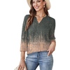 WIHOLL Womens Tops 3/4 Length Sleeve V Neck Shirts Dressy Casual Pleated Blouses Fall Vacation Fashion Trendy Clothes(1-tie-dye Coral)