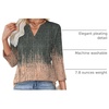 WIHOLL Womens Tops 3/4 Length Sleeve V Neck Shirts Dressy Casual Pleated Blouses Fall Vacation Fashion Trendy Clothes(1-tie-dye Coral)