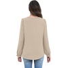 WIHOLL Womens Tops Lace Long Sleeve Tops for Women Boho V Neck Blouses(01 – Apricot)