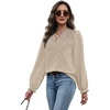 WIHOLL Womens Tops Lace Long Sleeve Tops for Women Boho V Neck Blouses(01 – Apricot)