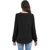 WIHOLL Womens Tops Lace Long Sleeve Tops for Women Boho V Neck Blouses(01 – Black)