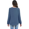WIHOLL Womens Tops Lace Long Sleeve Tops for Women Boho V Neck Blouses(01 – Blue)
