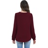 WIHOLL Womens Tops Lace Long Sleeve Tops for Women Boho V Neck Blouses(01 – Burgundy)