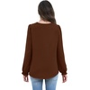 WIHOLL Womens Tops Lace Long Sleeve Tops for Women Boho V Neck Blouses(01 – Coffee)