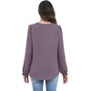 WIHOLL Womens Tops Lace Long Sleeve Tops for Women Boho V Neck Blouses(01 – Mocha Grey Purple)