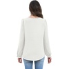 WIHOLL Womens Tops Lace Long Sleeve Tops for Women Boho V Neck Blouses(01 – White)