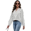 WIHOLL Womens Tops Lace Long Sleeve Tops for Women Boho V Neck Blouses(02 – Black Polka Dot)