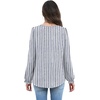 WIHOLL Womens Tops Lace Long Sleeve Tops for Women Boho V Neck Blouses(02 – Blue White Stripe)
