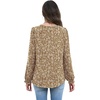 WIHOLL Womens Tops Lace Long Sleeve Tops for Women Boho V Neck Blouses(02 – Khaki Floral)