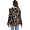 WIHOLL Womens Tops Lace Long Sleeve Tops for Women Boho V Neck Blouses(02 – Leopard)