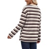 Wiholl Long Sleeve Shirts for Women Stripe Tops Loose Oversized Fall Outfit(Coffe White Apricot)