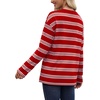 Wiholl Long Sleeve Shirts for Women Stripe Tops Loose Oversized Fall Outfit(Red White)