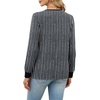 Wiholl V Neck Long Sleeve Shirts Womens Tops Dressy Casual Fall Outfits(Black White Grey Stripe)