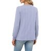 Wiholl V Neck Long Sleeve Shirts Womens Tops Dressy Casual Fall Outfits(Blue White Stripe)