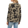 Wiholl V Neck Long Sleeve Shirts Womens Tops Dressy Casual Fall Outfits(Brown Black Floral)