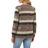 Wiholl V Neck Long Sleeve Shirts Womens Tops Dressy Casual Fall Outfits(Brown Stripe)