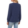 Wiholl V Neck Long Sleeve Shirts Womens Tops Dressy Casual Fall Outfits(Navy Blue Stripe)