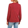 Wiholl V Neck Long Sleeve Shirts Womens Tops Dressy Casual Fall Outfits(Red Polka Dot)