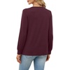 Wiholl V Neck Long Sleeve Shirts Womens Tops Dressy Casual Fall Outfits(Wine Red)
