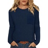 WIHOLL Long Sleeve Shirts for Women Waffle Knit Trendy Fall Fashion 2026 Dressy Casual Blouses Teacher Outfits(Blue)