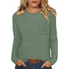 WIHOLL Long Sleeve Shirts for Women Waffle Knit Trendy Fall Fashion 2026 Dressy Casual Blouses Teacher Outfits(Green)