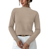 WIHOLL Womens Sweaters Mock Neck Long Sleeve Tops Fall Outfits Fashion 2026(Apricot)