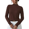 WIHOLL Womens Sweaters Mock Neck Long Sleeve Tops Fall Outfits Fashion 2026(Chocolate Brown)